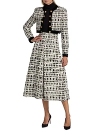 Tweed Military-Style Crop Jacket