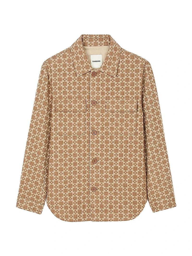 Square Cross Jacquard Overshirt