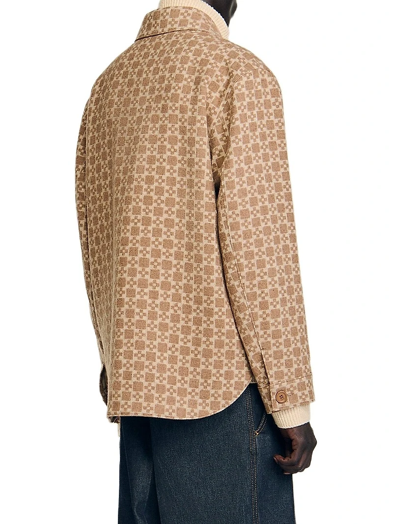 Square Cross Jacquard Overshirt