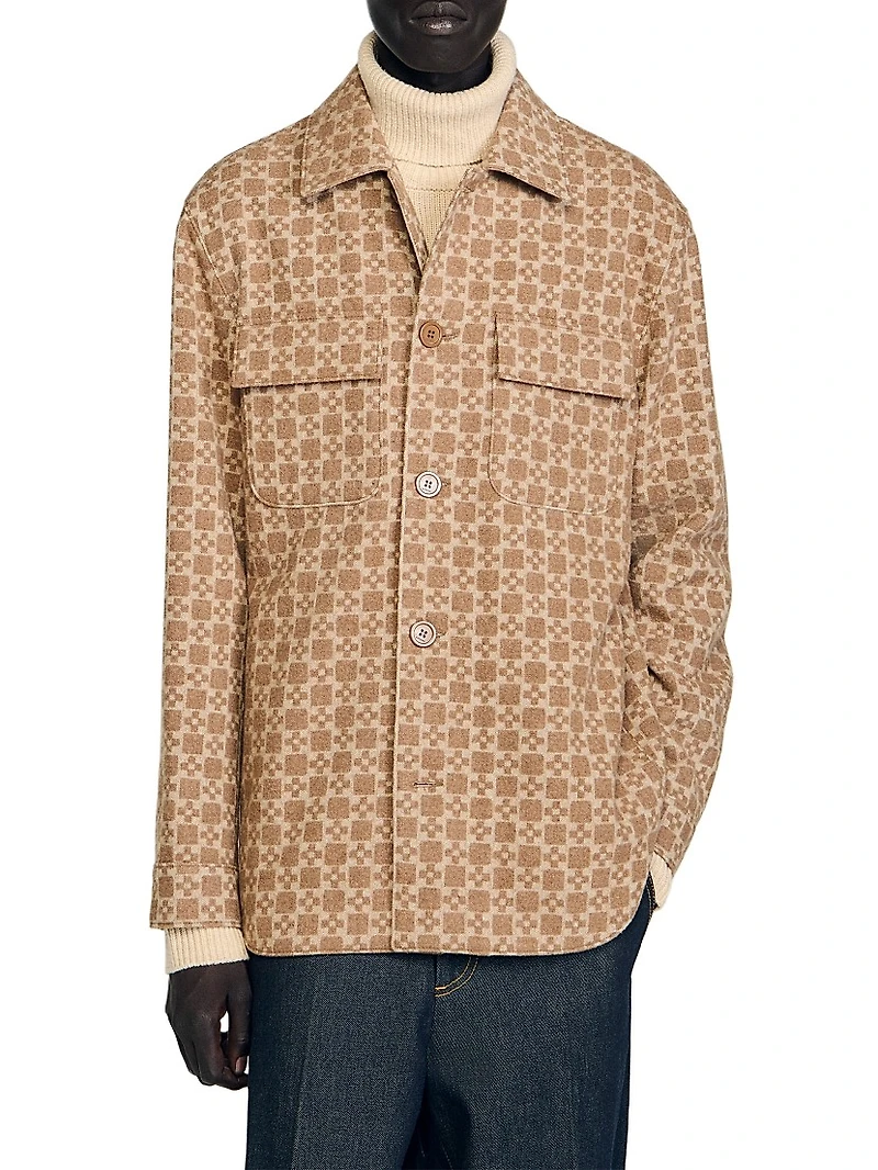 Square Cross Jacquard Overshirt