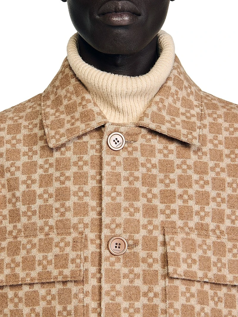 Square Cross Jacquard Overshirt