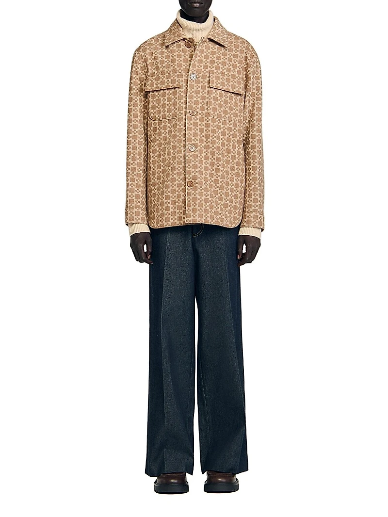 Square Cross Jacquard Overshirt