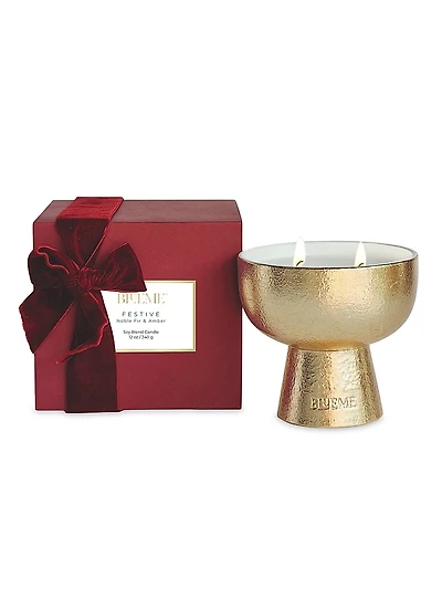 Festive Noble Fir & Amber Ceramic Candle