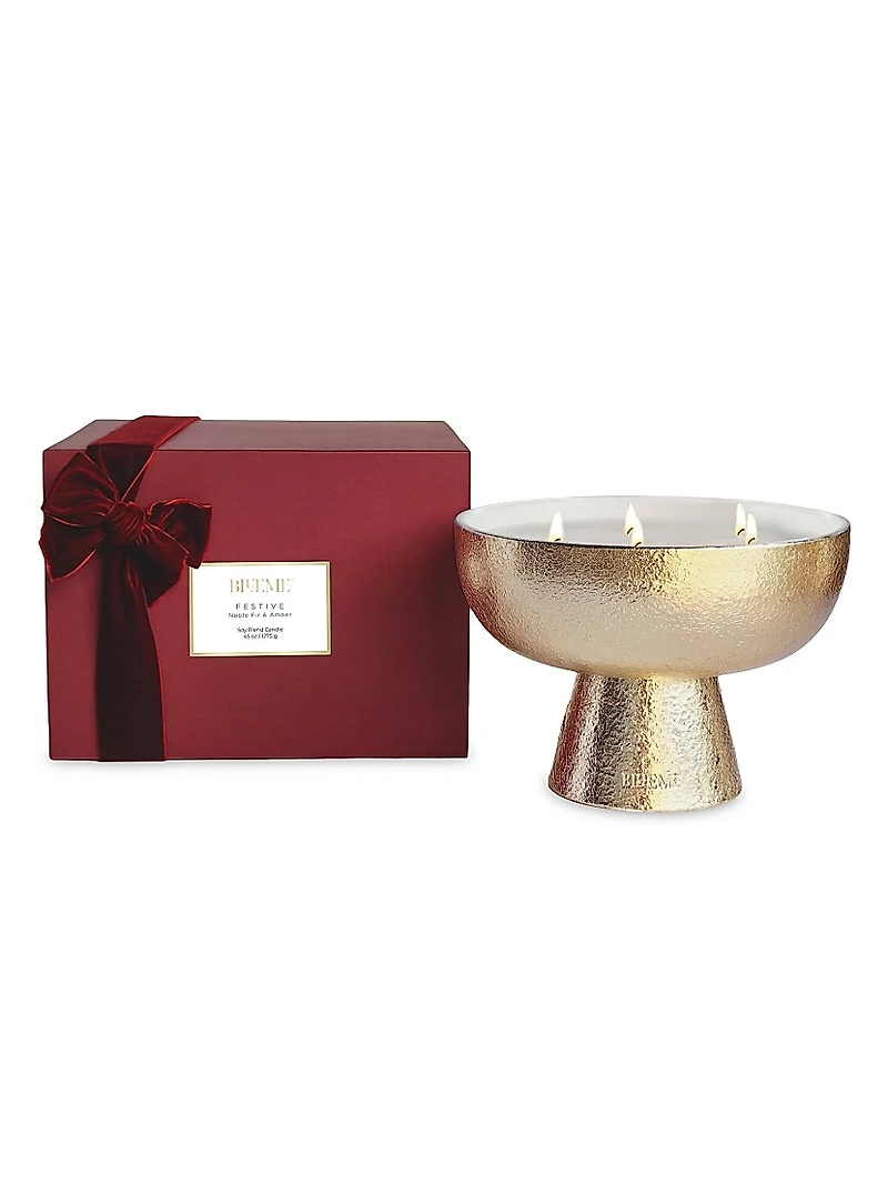 Festive Noble Fir & Amber Ceramic Candle