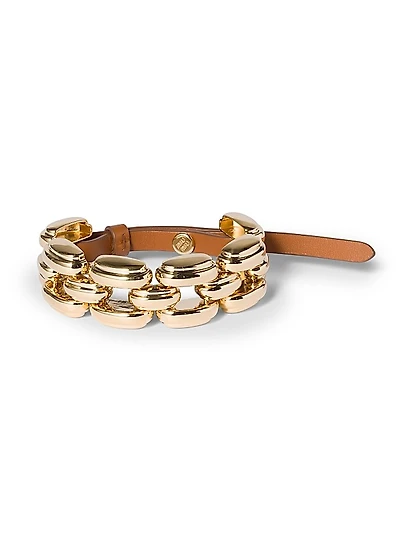Metal and Leather Bracelet