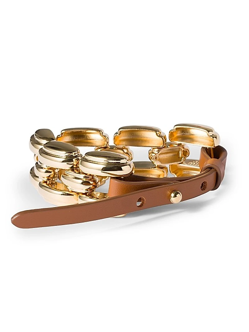 Metal and Leather Bracelet