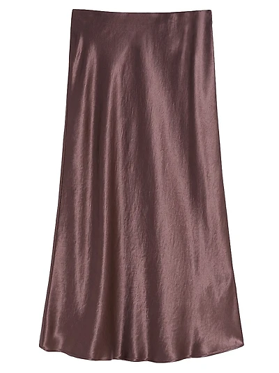 Satin Calf Length Skirt