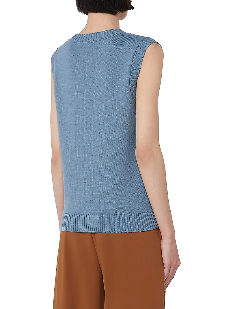 Cotton Yarn Gilet Sweater