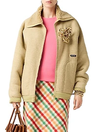 Cotton Fleece Zipper Blouson Jacket