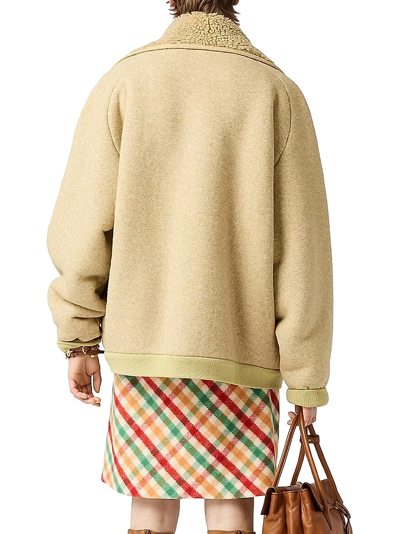 Cotton Fleece Zipper Blouson Jacket