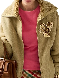 Cotton Fleece Zipper Blouson Jacket