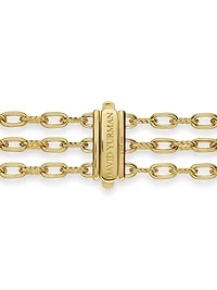 DY Madison Pavé Bead Multi Row Chain Bracelet 18K Yellow Gold