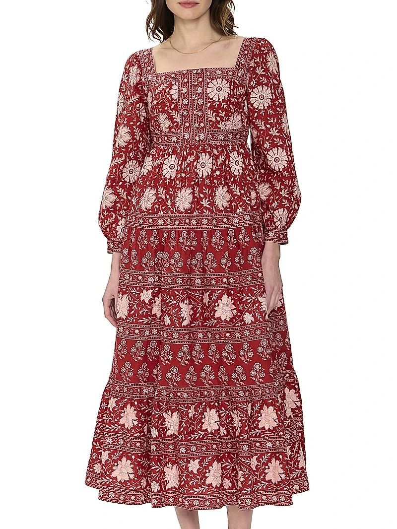 Rust Borders Lucia Dress