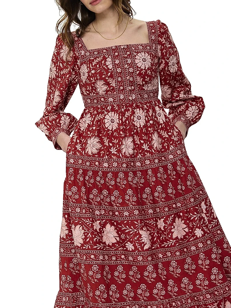 Rust Borders Lucia Dress