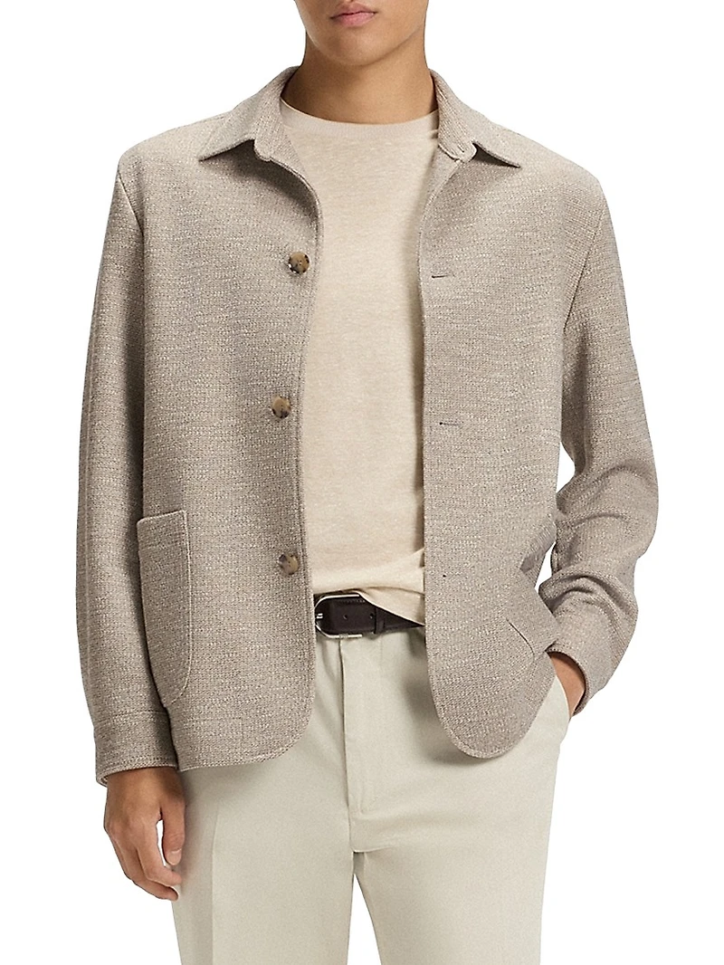 Relaxed-Fit Overshirt Patterned Fabric
