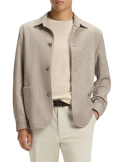 Relaxed-Fit Overshirt Patterned Fabric