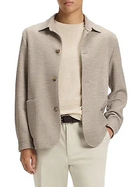 Relaxed-Fit Overshirt Patterned Fabric