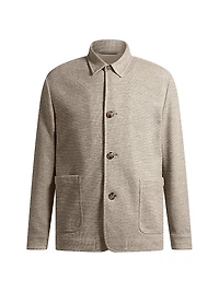 Relaxed-Fit Overshirt Patterned Fabric