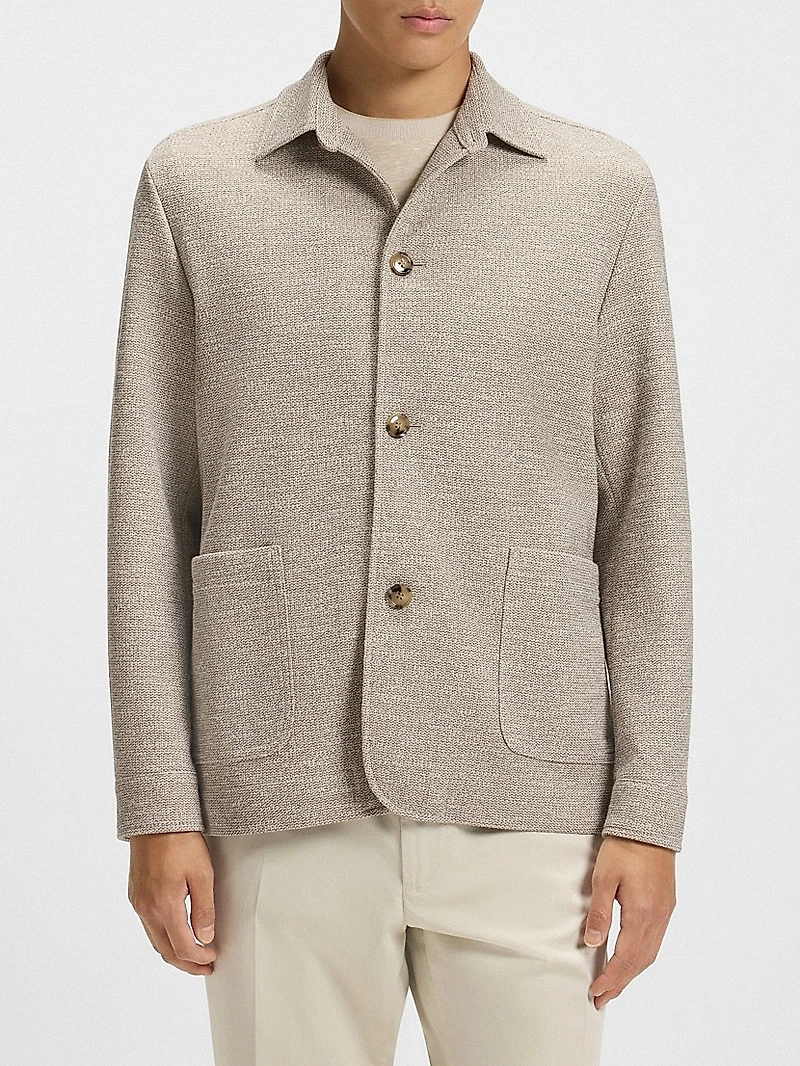 Relaxed-Fit Overshirt Patterned Fabric