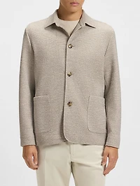 Relaxed-Fit Overshirt Patterned Fabric