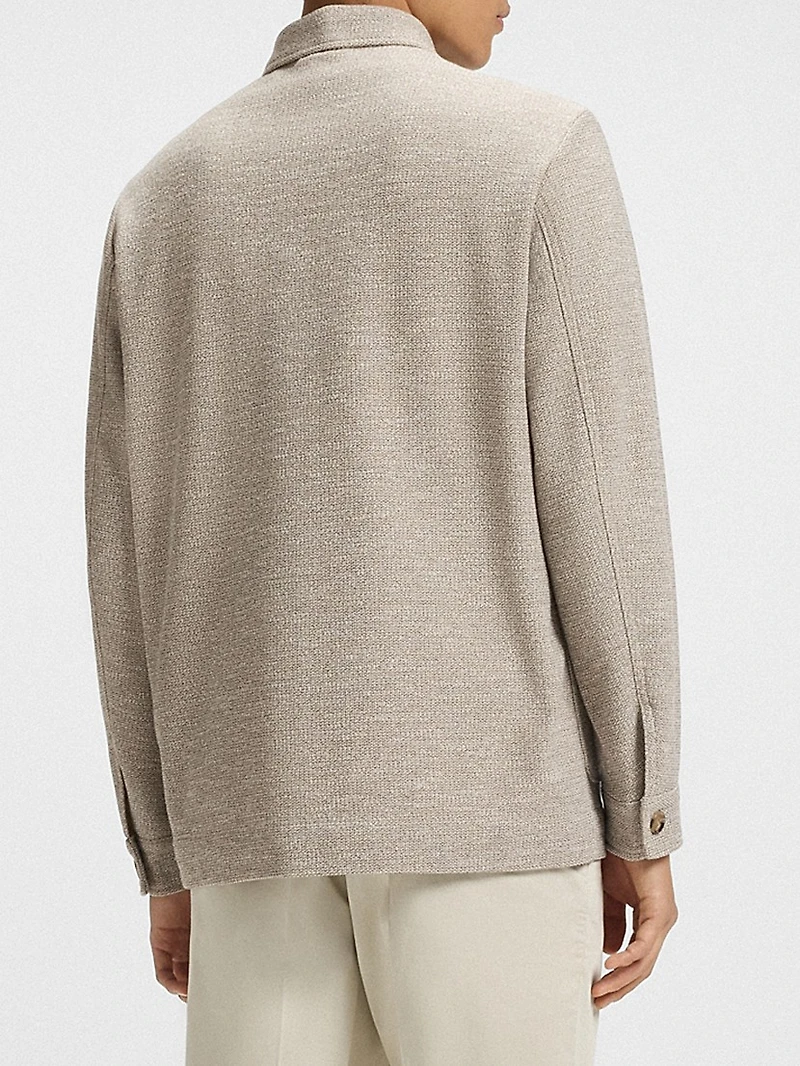 Relaxed-Fit Overshirt Patterned Fabric