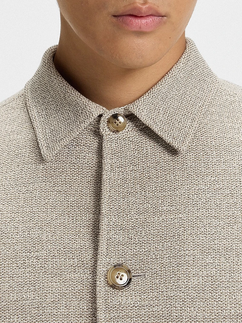 Relaxed-Fit Overshirt Patterned Fabric