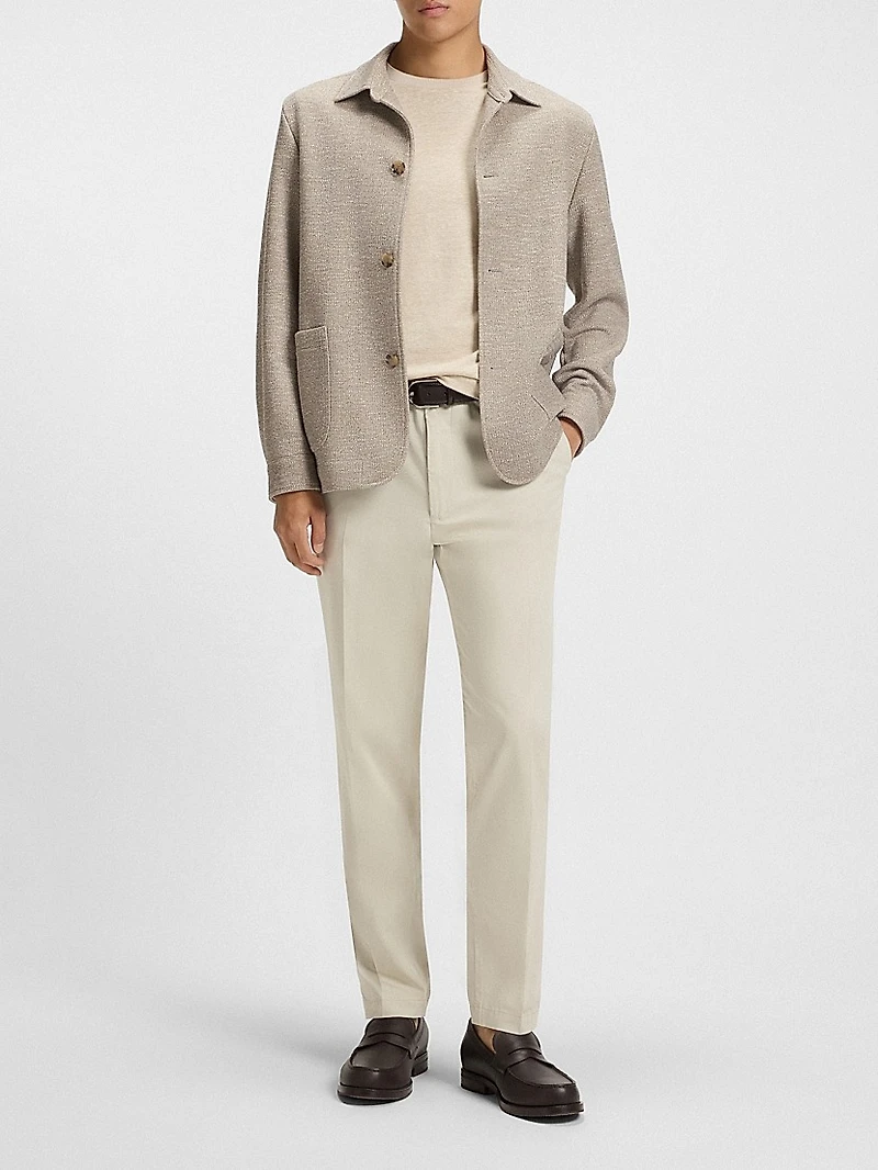 Relaxed-Fit Overshirt Patterned Fabric