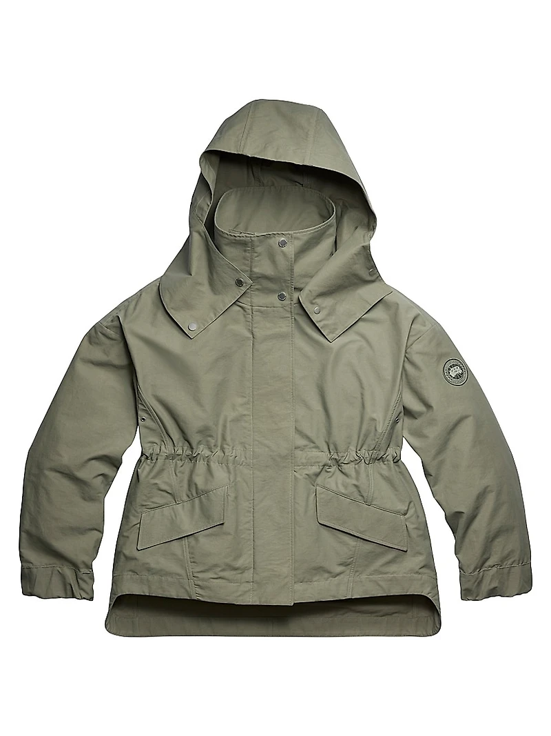 Olivine Hooded High-Low Oversized Jacket