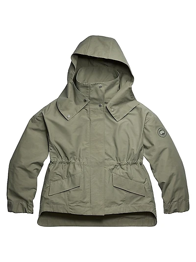 Olivine Hooded High-Low Oversized Jacket