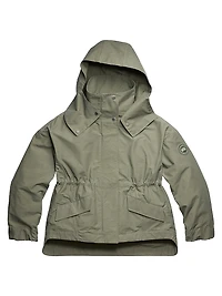 Olivine Hooded High-Low Oversized Jacket