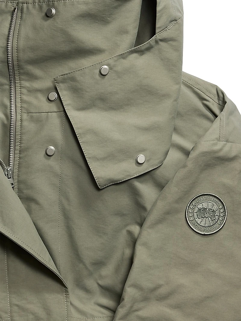 Olivine Hooded High-Low Oversized Jacket