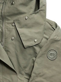 Olivine Hooded High-Low Oversized Jacket