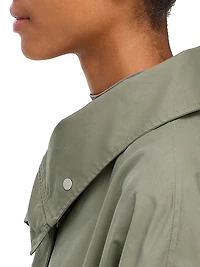 Olivine Hooded High-Low Oversized Jacket