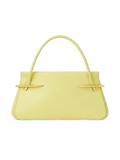 Medium Pinch Top Handle Bag Leather
