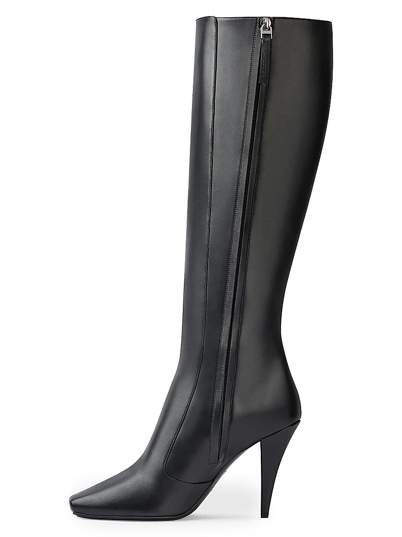 Sliced Square Boots Shiny Leather