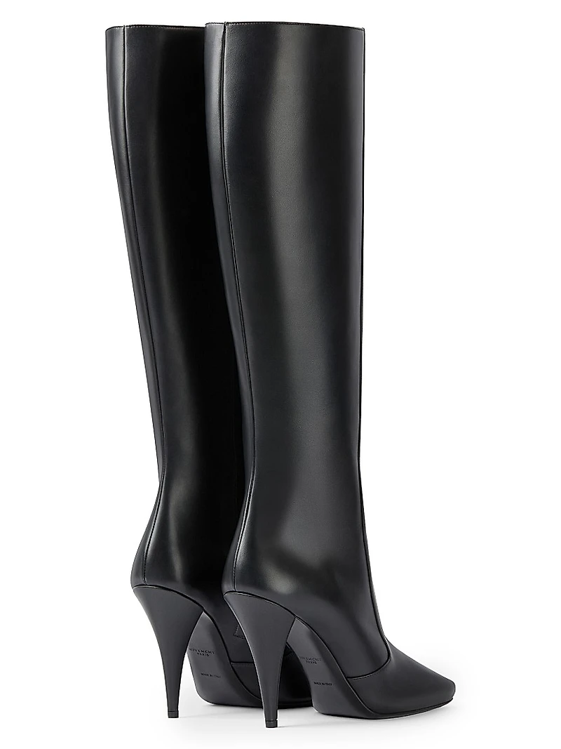 Sliced Square Boots Shiny Leather