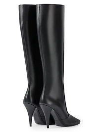 Sliced Square Boots Shiny Leather