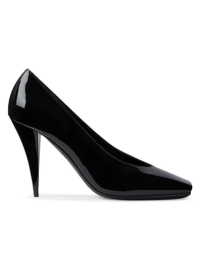 Sliced Square Pumps Patent Leather