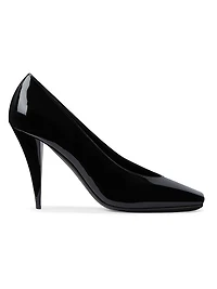 Sliced Square Pumps Patent Leather