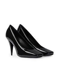Sliced Square Pumps Patent Leather