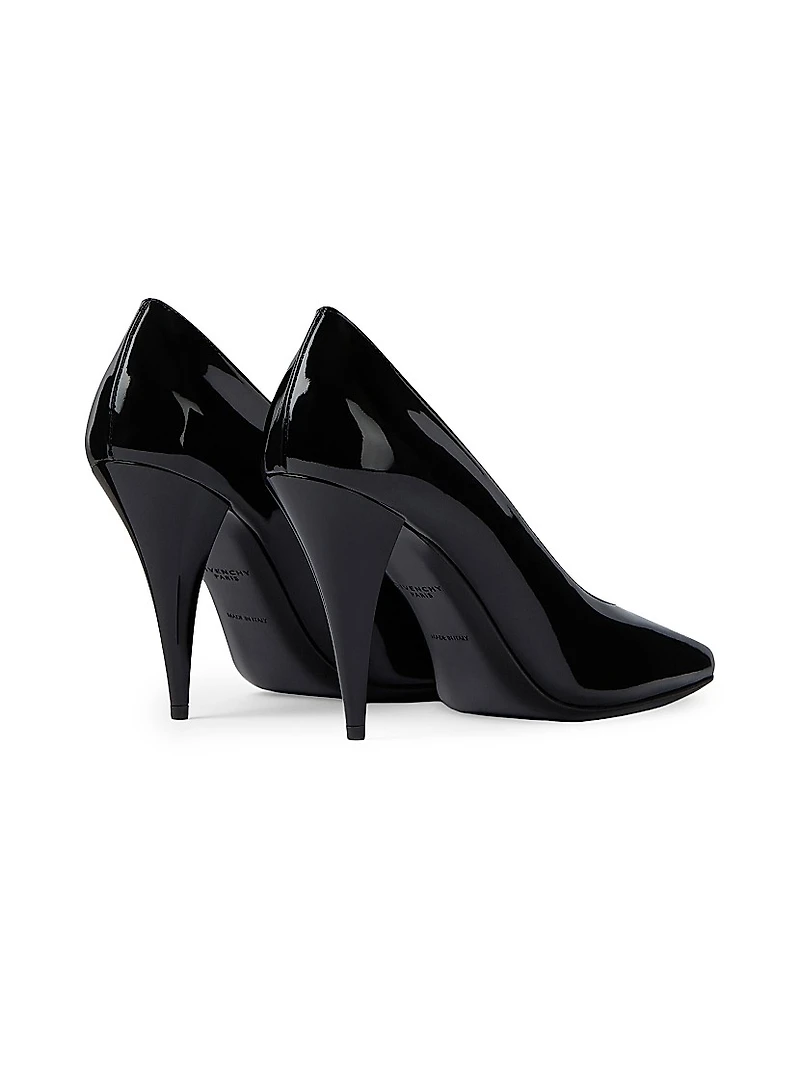 Sliced Square Pumps Patent Leather