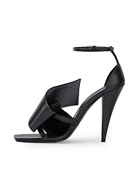 Sliced Square Heeled Sandals Leather
