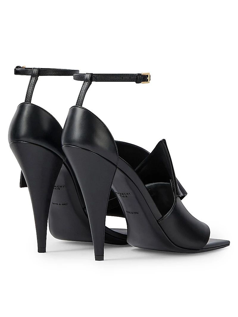 Sliced Square Heeled Sandals Leather