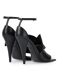 Sliced Square Heeled Sandals Leather