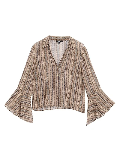 Jasmeet Striped Silk Blouse