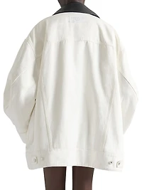 Jacket Denim with Leather Collar