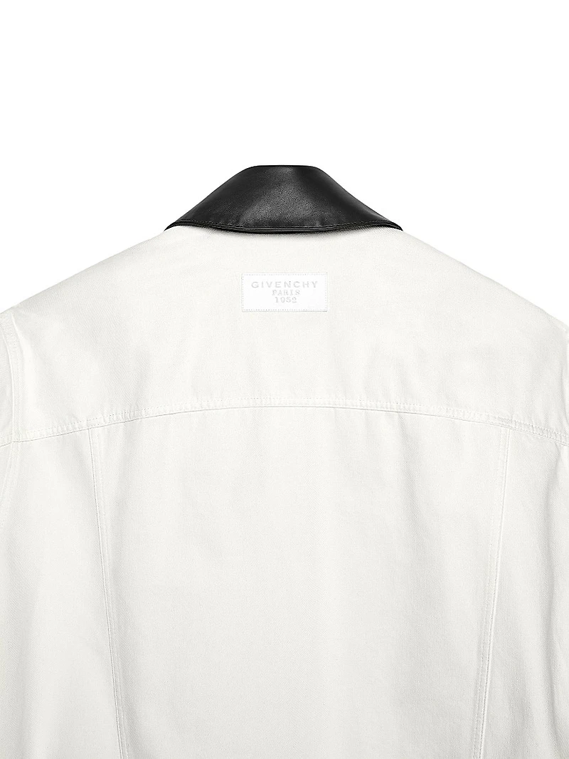 Jacket Denim with Leather Collar