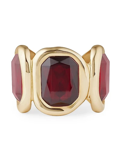 Sculptural Crystal Cuff Metal