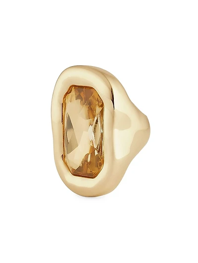 Sculptural Crystal Ring Metal