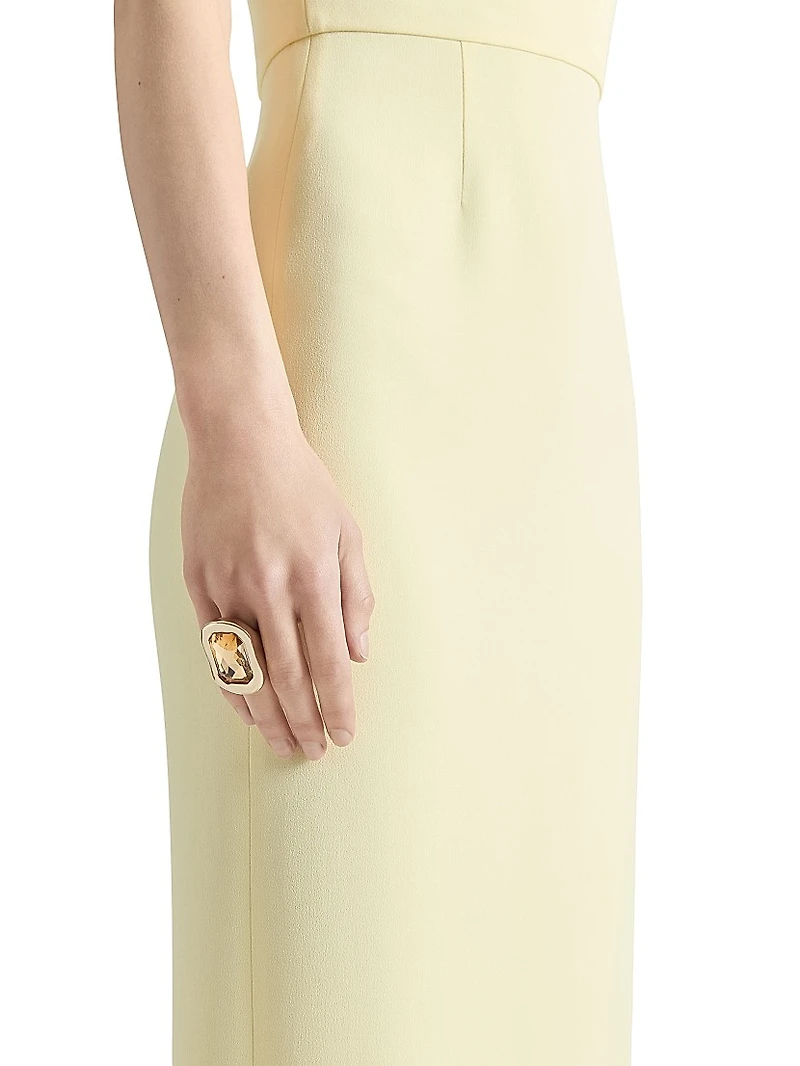 Sculptural Crystal Ring Metal